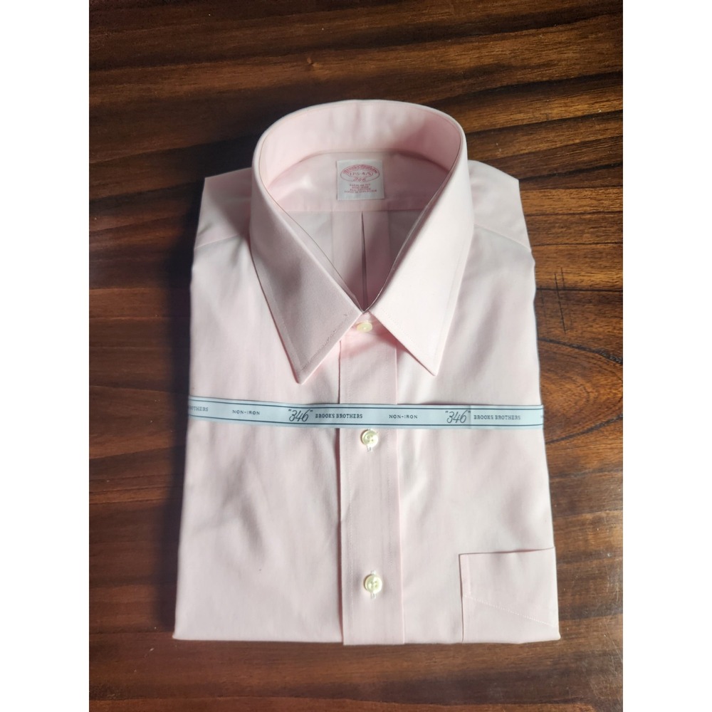 Brooks Brothers "346" Men's Pink Non-Iron Dress Shirt - NWT Size 17.5 34/35 NEW